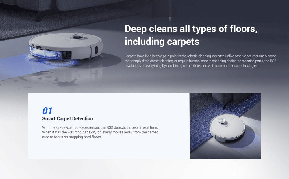 EZVIZ RS2 4000Pa Robot Vacuum and Mop Combo