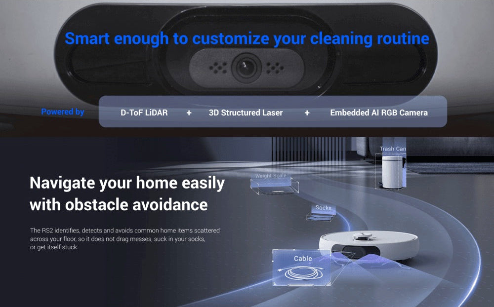EZVIZ RS2 4000Pa Robot Vacuum and Mop Combo