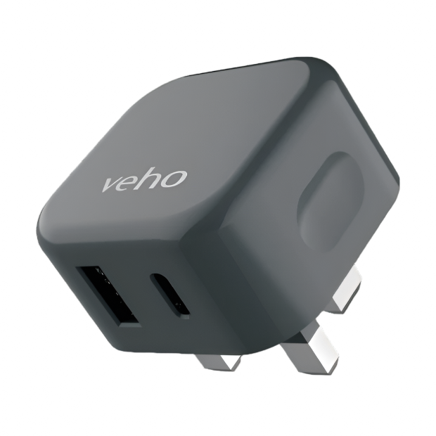 Veho 20W USB Fast Charge Plug with USB and USB-C