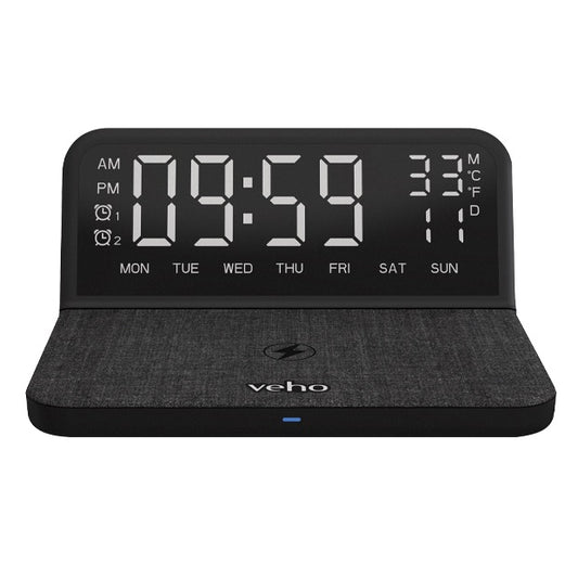 Veho TQ-1 Digital Alarm Clock & Qi Wireless Charger