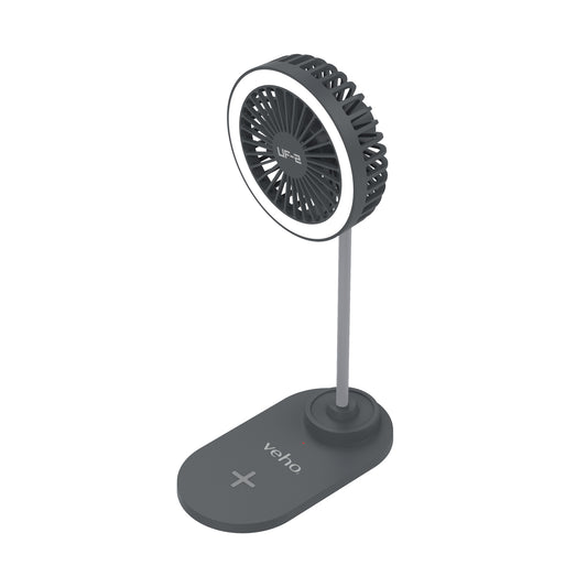 Veho UF-2 USB 3-in-1 Desktop Fan, Smartphone Charger & LED Lamp